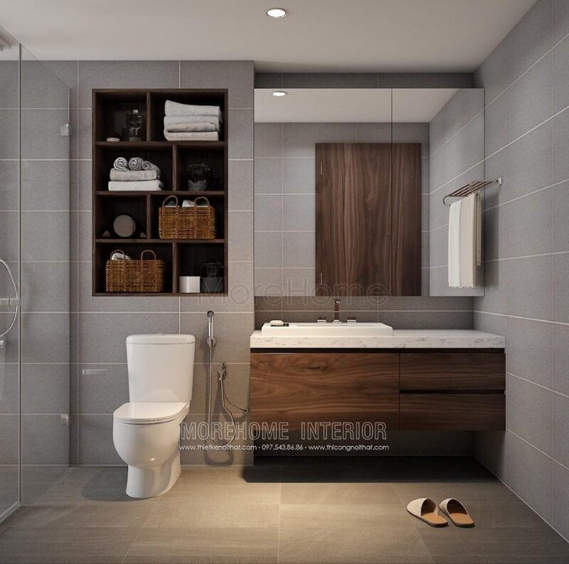 Gương hình chữ nhật đơn giản đẹp cho phòng tắm, vệ sinh hiện đại.