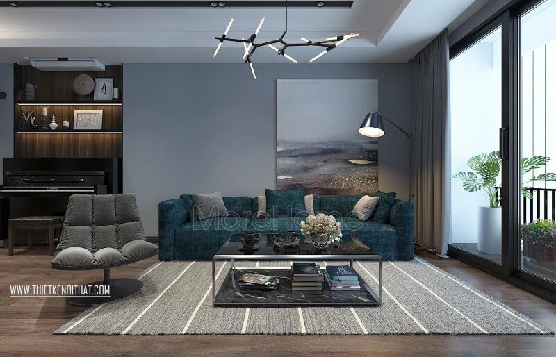 Thiết kế nội thất phòng khách chung cư với nội thất hiện đại đẹp sang trọng