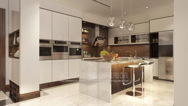 Trang trí nội thất căn bếp chung cư, biệt thự cao cấp với mẫu tủ bếp phong cách hiện đại